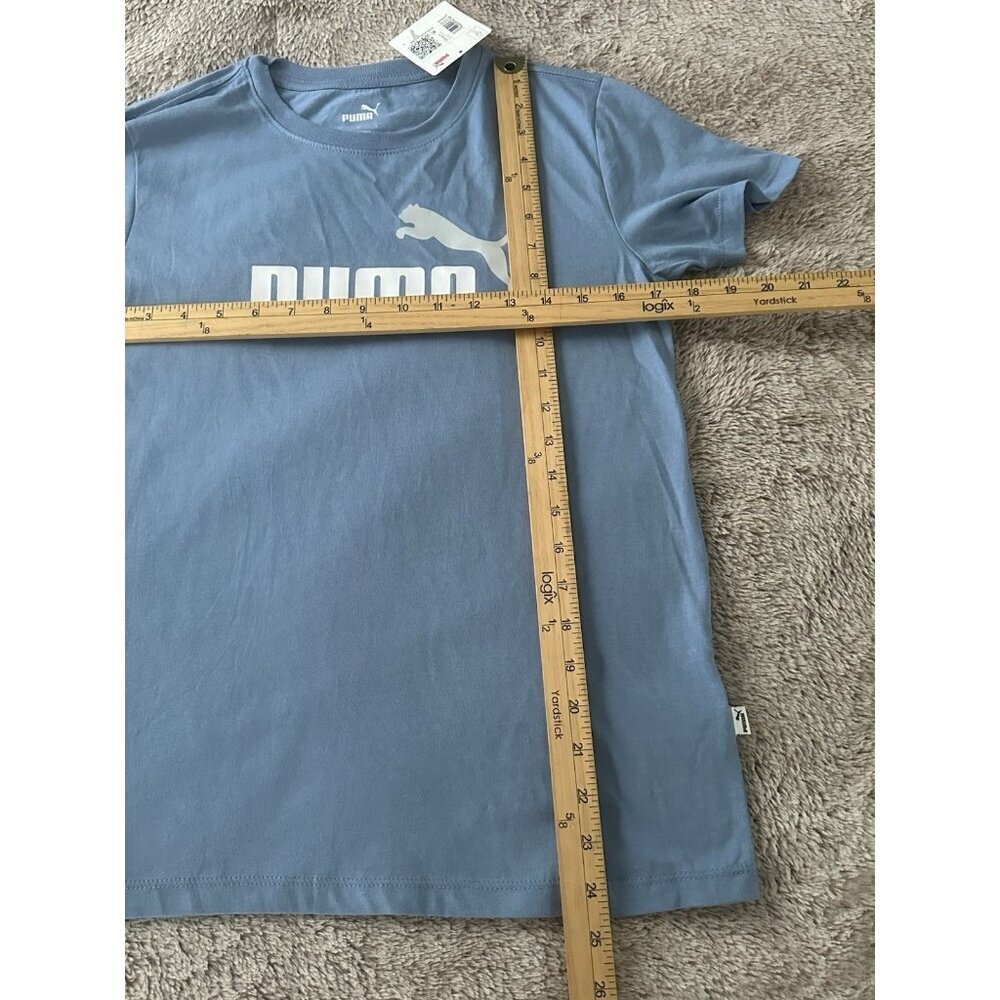 Puma Essential Logo Crew Neck Short Sleeve T-Shirt Women’s Blue Size S New - Picture 8 of 11